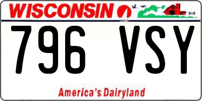 WI license plate 796VSY
