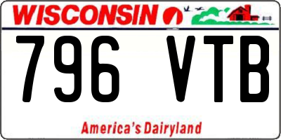 WI license plate 796VTB