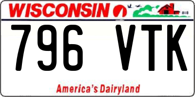 WI license plate 796VTK