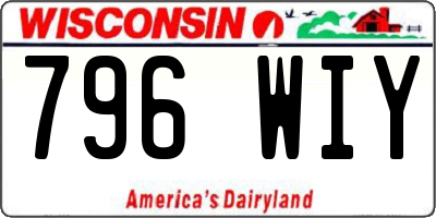 WI license plate 796WIY