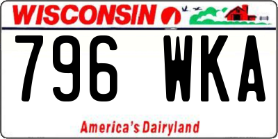 WI license plate 796WKA
