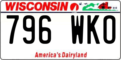 WI license plate 796WKO