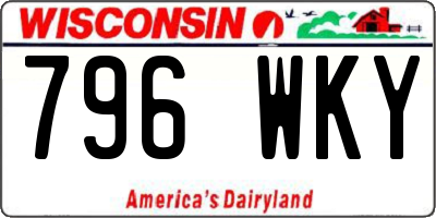 WI license plate 796WKY