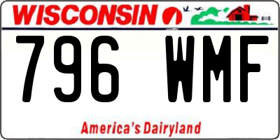 WI license plate 796WMF