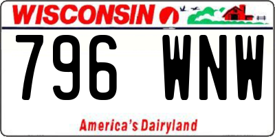 WI license plate 796WNW
