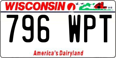 WI license plate 796WPT