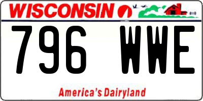 WI license plate 796WWE