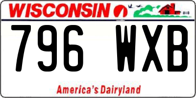 WI license plate 796WXB