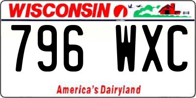 WI license plate 796WXC