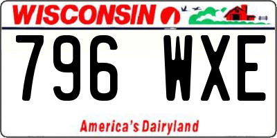 WI license plate 796WXE