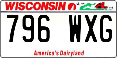 WI license plate 796WXG