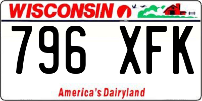 WI license plate 796XFK