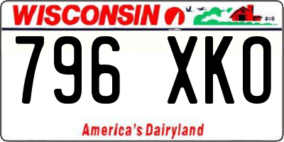 WI license plate 796XKO
