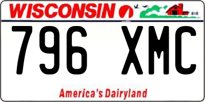 WI license plate 796XMC
