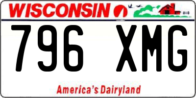 WI license plate 796XMG