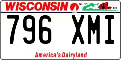 WI license plate 796XMI