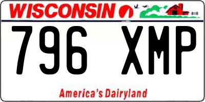 WI license plate 796XMP