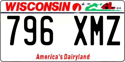 WI license plate 796XMZ