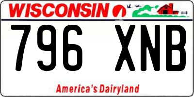 WI license plate 796XNB