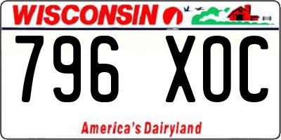 WI license plate 796XOC