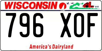 WI license plate 796XOF