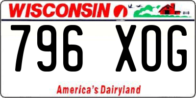 WI license plate 796XOG