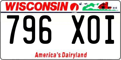 WI license plate 796XOI