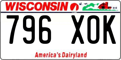 WI license plate 796XOK