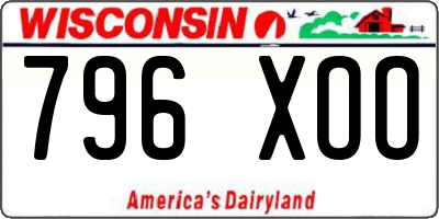 WI license plate 796XOO
