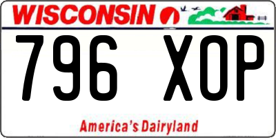 WI license plate 796XOP
