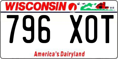 WI license plate 796XOT