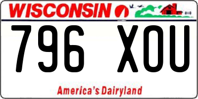 WI license plate 796XOU