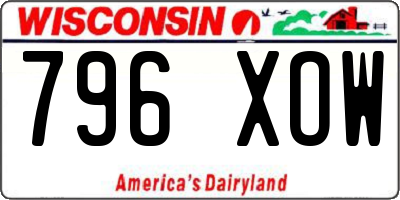 WI license plate 796XOW