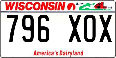 WI license plate 796XOX