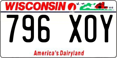 WI license plate 796XOY