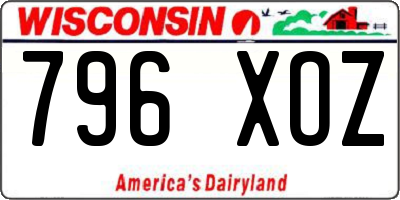 WI license plate 796XOZ