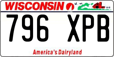 WI license plate 796XPB