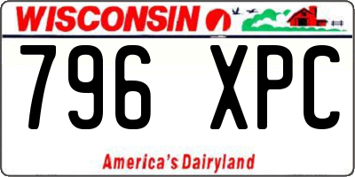 WI license plate 796XPC