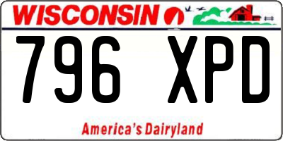 WI license plate 796XPD