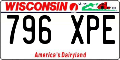 WI license plate 796XPE