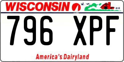 WI license plate 796XPF