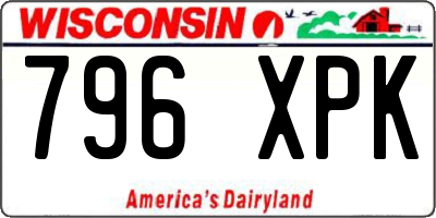 WI license plate 796XPK