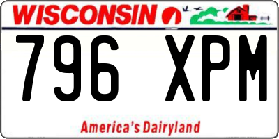 WI license plate 796XPM