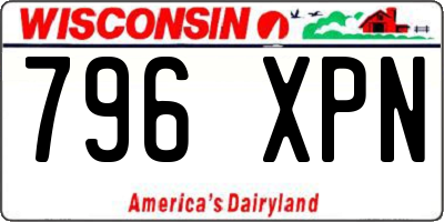 WI license plate 796XPN