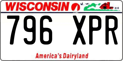 WI license plate 796XPR
