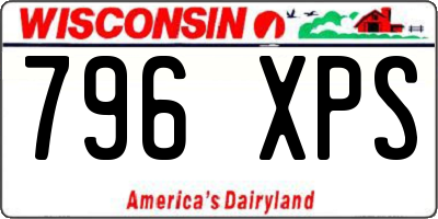 WI license plate 796XPS