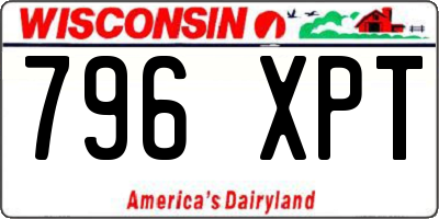 WI license plate 796XPT