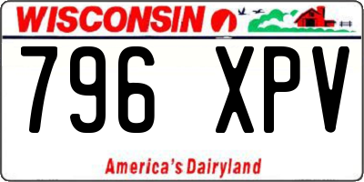 WI license plate 796XPV