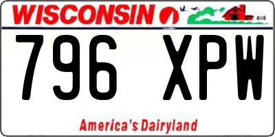 WI license plate 796XPW