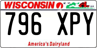 WI license plate 796XPY